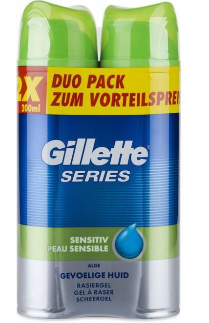 Gillette Series gel na holení Sensitive 2x200ml